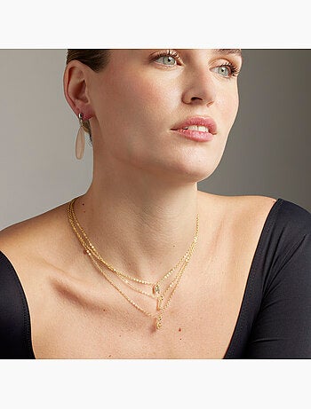 Collier Luxenter avec zircone brillante, finition or 18 carats - Alphabet