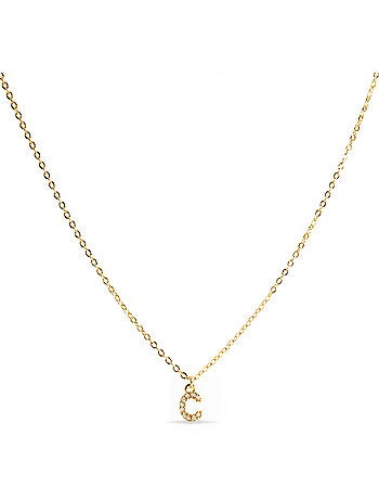 Collier Luxenter avec zircone brillante, finition or 18 carats - Alphabet