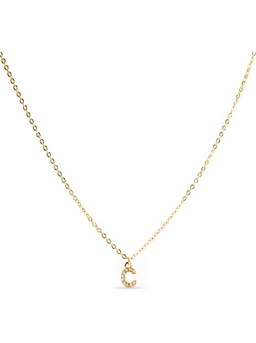 Collier Luxenter avec zircone brillante, finition or 18 carats - Alphabet - Kiabi Collier Luxenter avec zircone brillante, finition or 18 carats - Alphabet - Kiabi