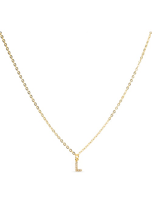 Collier Luxenter avec zircone brillante, finition or 18 carats - Alphabet - Kiabi Collier Luxenter avec zircone brillante, finition or 18 carats - Alphabet - Kiabi