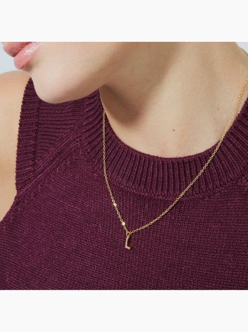 Collier Luxenter avec zircone brillante, finition or 18 carats - Alphabet - Kiabi Collier Luxenter avec zircone brillante, finition or 18 carats - Alphabet - Kiabi