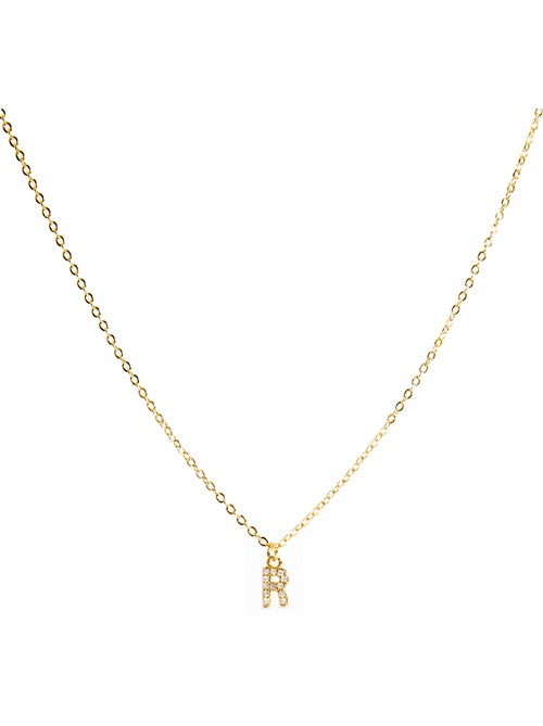 Collier Luxenter avec zircone brillante, finition or 18 carats - Alphabet - Kiabi Collier Luxenter avec zircone brillante, finition or 18 carats - Alphabet - Kiabi