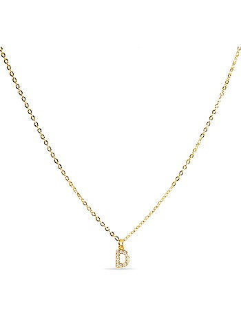 Collier Luxenter avec zircone brillante, finition or 18 carats - Alphabet