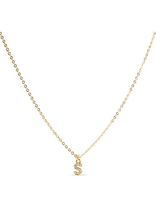 Collier Luxenter avec zircone brillante, finition or 18 carats - Alphabet - Kiabi Collier Luxenter avec zircone brillante, finition or 18 carats - Alphabet - Kiabi