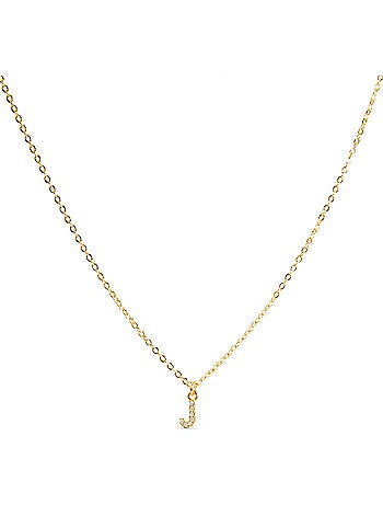 Collier Luxenter avec zircone brillante, finition or 18 carats - Alphabet
