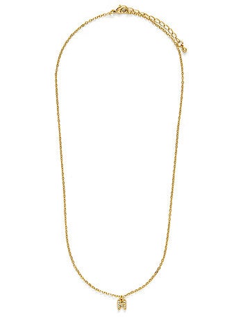 Collier Luxenter avec zircone brillante, finition or 18 carats - Alphabet