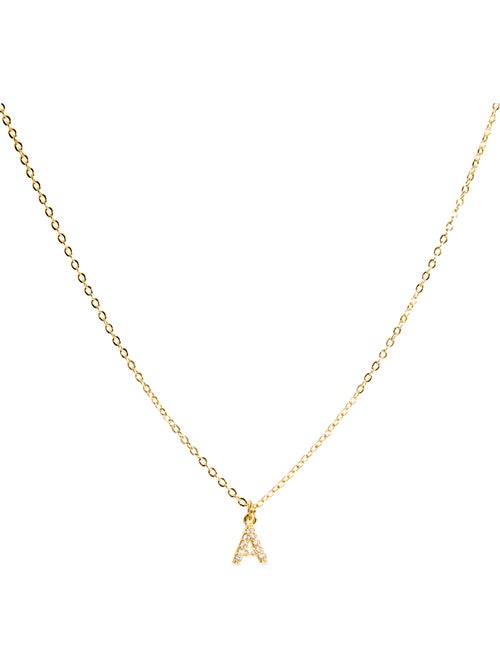 Collier Luxenter avec zircone brillante, finition or 18 carats - Alphabet - Kiabi Collier Luxenter avec zircone brillante, finition or 18 carats - Alphabet - Kiabi