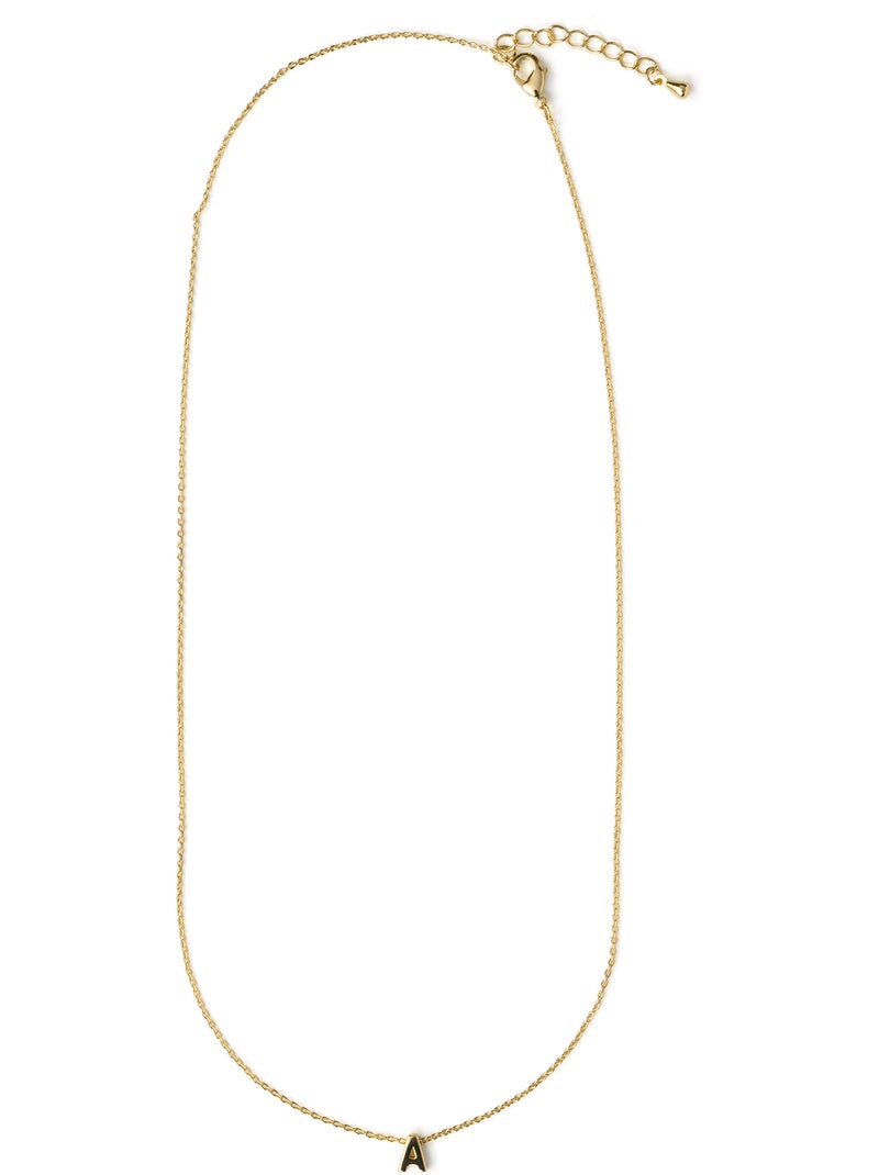 Collier Luxenter avec zircone brillante, finition or 18 carats - Alphabet Argent - Kiabi