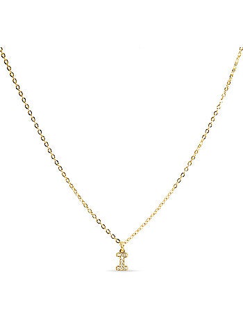 Collier Luxenter avec zircone brillante, finition or 18 carats - Alphabet