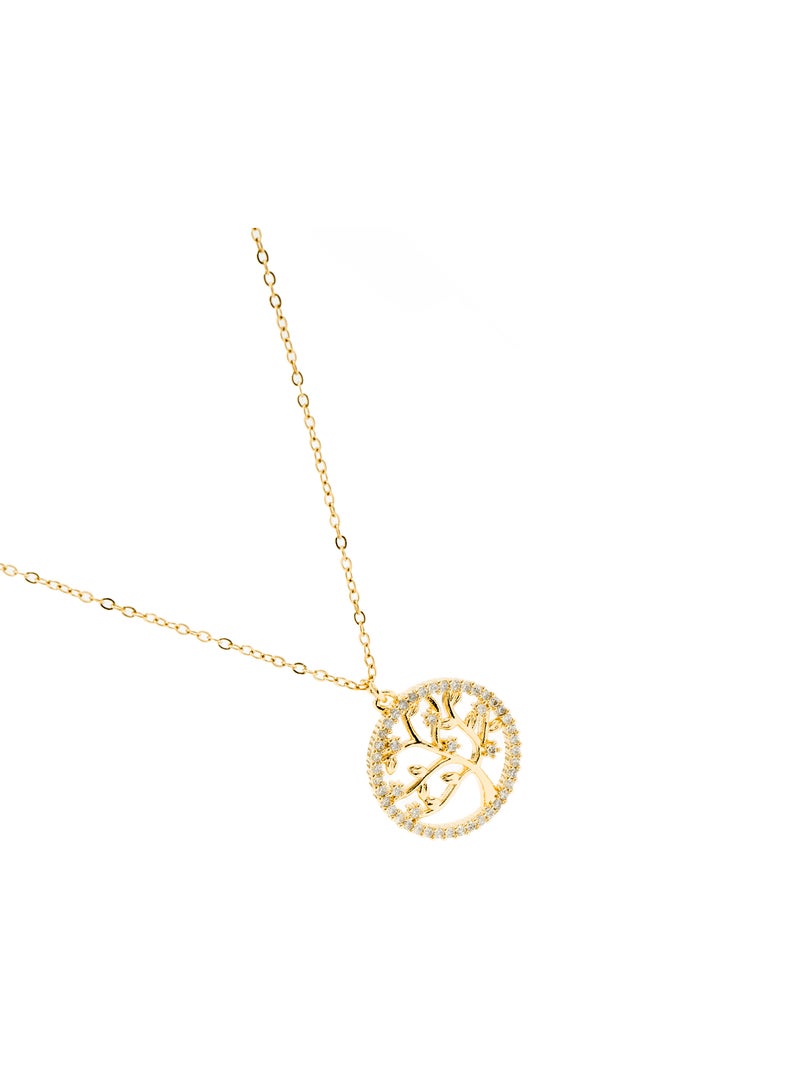 Collier Luxenter avec zircone brillante, finition or 18 carats - Gorbou Argent - Kiabi