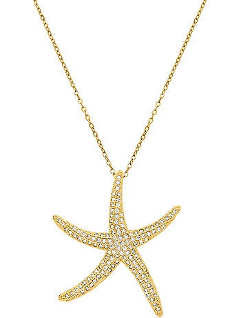 Collier Luxenter avec zircone brillante, finition or 18 carats - Sirif