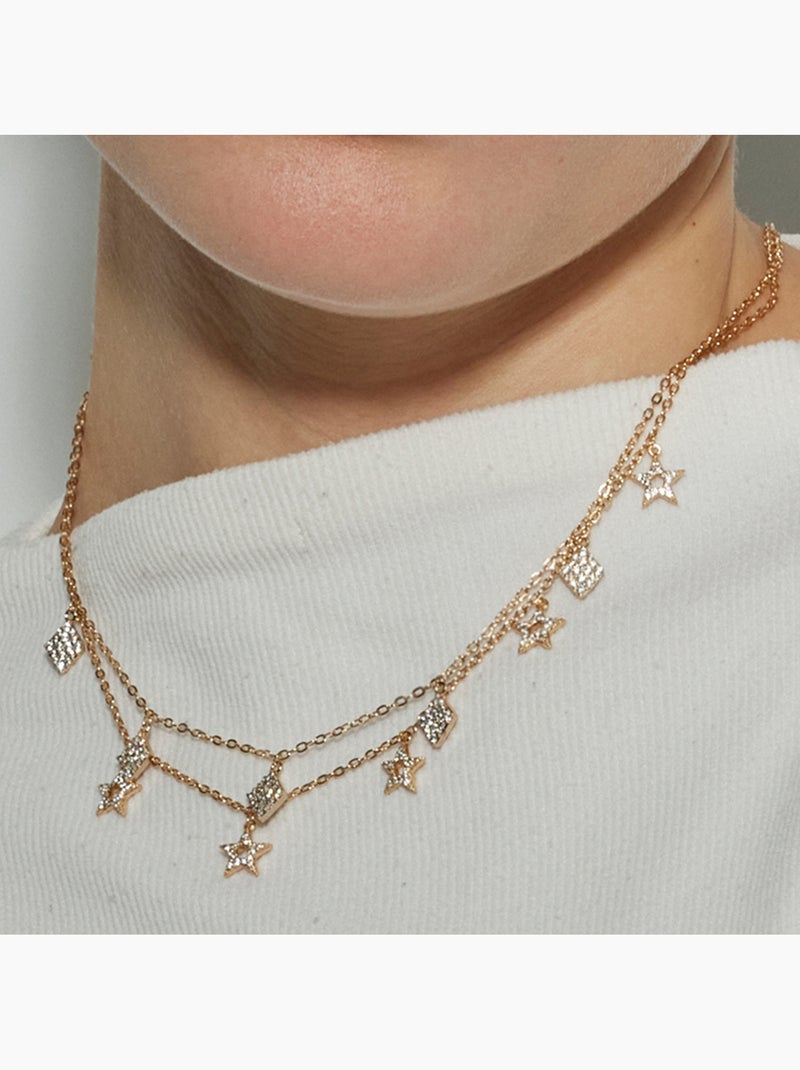 Collier Luxenter avec zircone brillante, finition or 18 carats - Tingi Argent - Kiabi