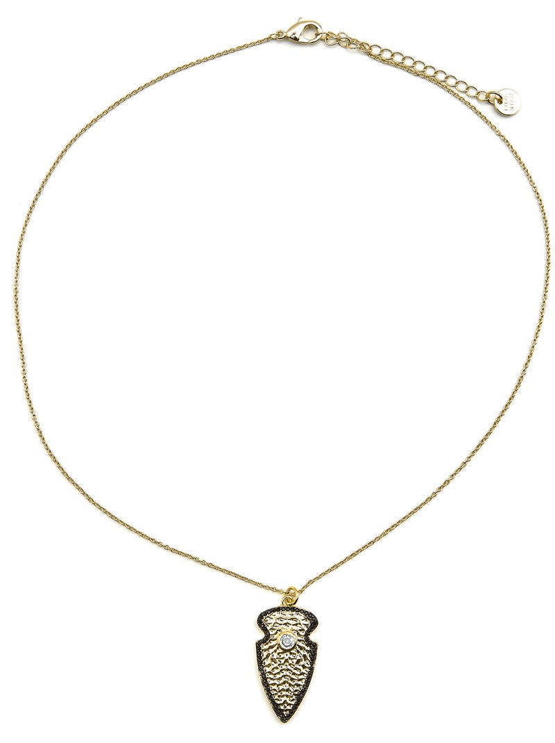 Collier Luxenter avec zircone brillante, finition or 18k - Otla Blanc - Kiabi