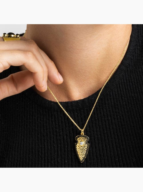 Collier Luxenter avec zircone brillante, finition or 18k - Otla - Kiabi