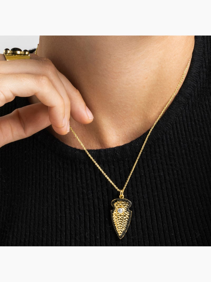 Collier Luxenter avec zircone brillante, finition or 18k - Otla Blanc - Kiabi