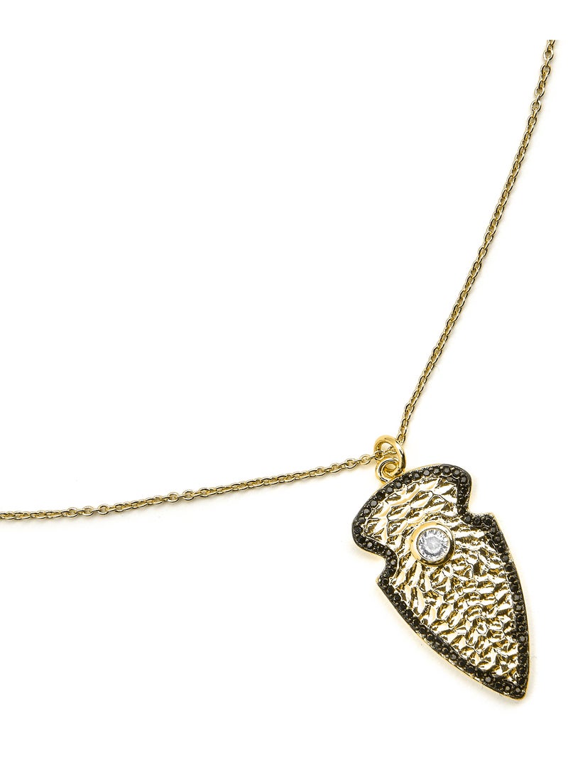 Collier Luxenter avec zircone brillante, finition or 18k - Otla Blanc - Kiabi