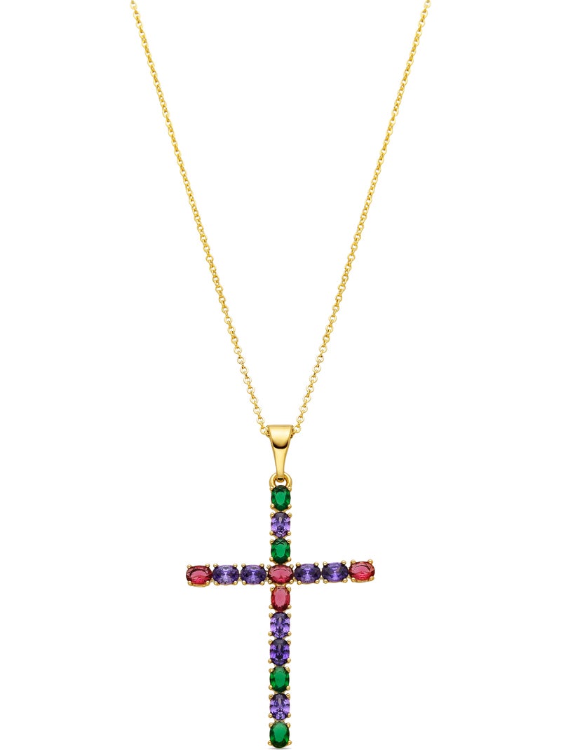 Collier Luxenter avec zircone multicolore, finition or 18 carats - Serox Multicolore - Kiabi