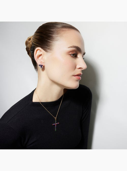 Collier Luxenter avec zircone multicolore, finition or 18 carats - Serox - Kiabi