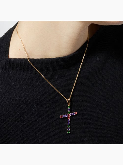 Collier Luxenter avec zircone multicolore, finition or 18 carats - Serox - Kiabi