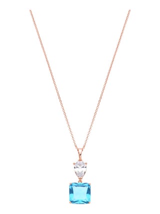 Collier Luxenter avec Zircone Topaze Bleue en or jaune 18K - Bizex
