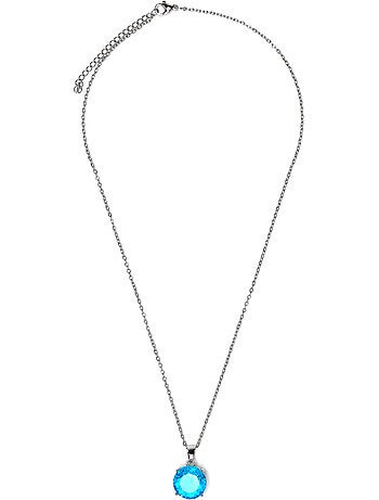Collier Luxenter avec zircone topaze bleue finition argent - Amkru