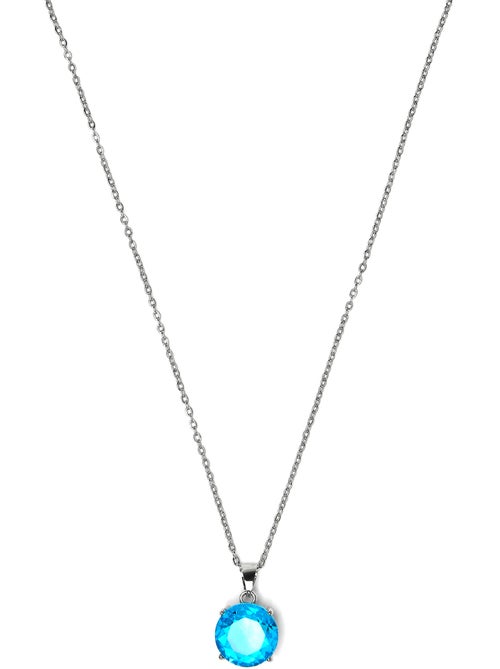 Collier Luxenter avec zircone topaze bleue finition argent - Amkru - Kiabi Collier Luxenter avec zircone topaze bleue finition argent - Amkru - Kiabi