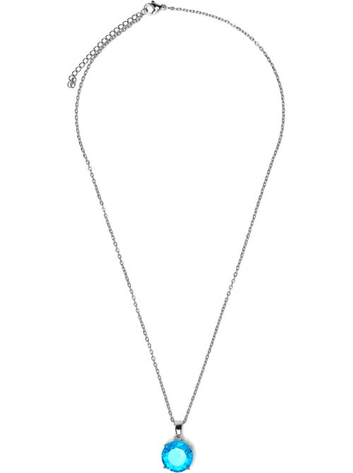 Collier Luxenter avec zircone topaze bleue finition argent - Amkru - Kiabi Collier Luxenter avec zircone topaze bleue finition argent - Amkru - Kiabi
