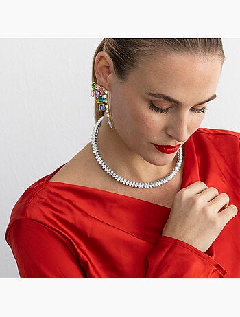 Collier Luxenter avec Zirconia brillant finition argentée - Comega