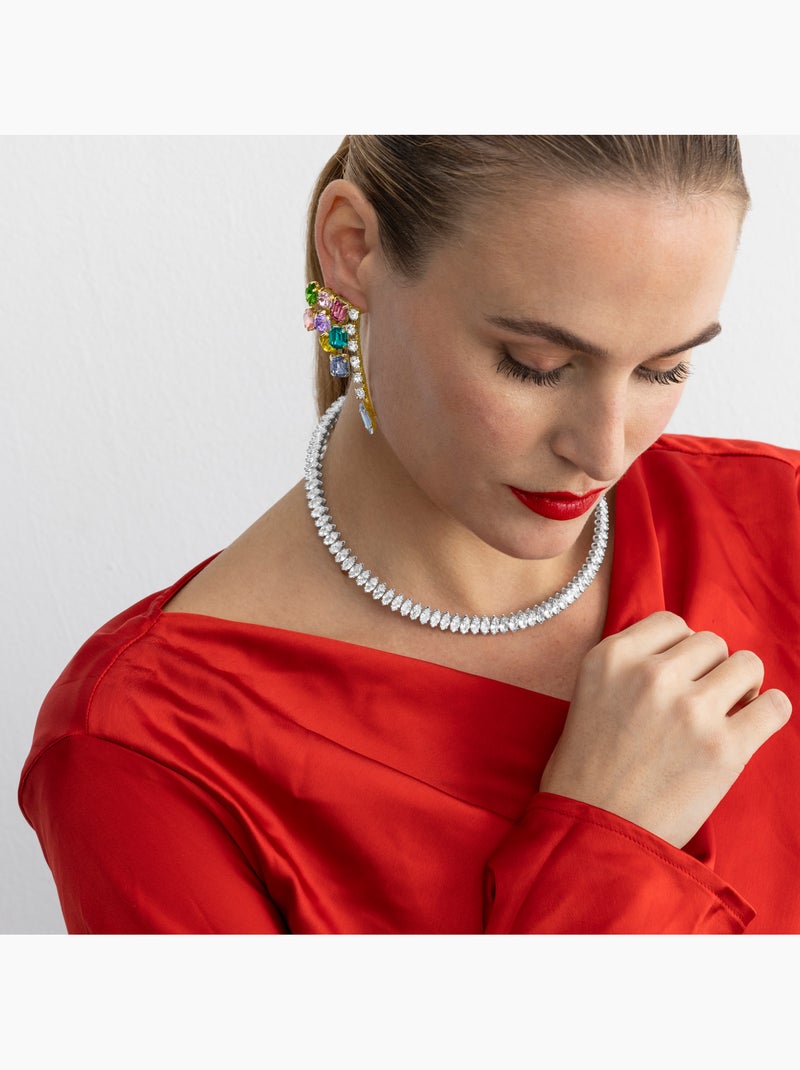 Collier Luxenter avec Zirconia brillant finition argentée - Comega Blanc - Kiabi