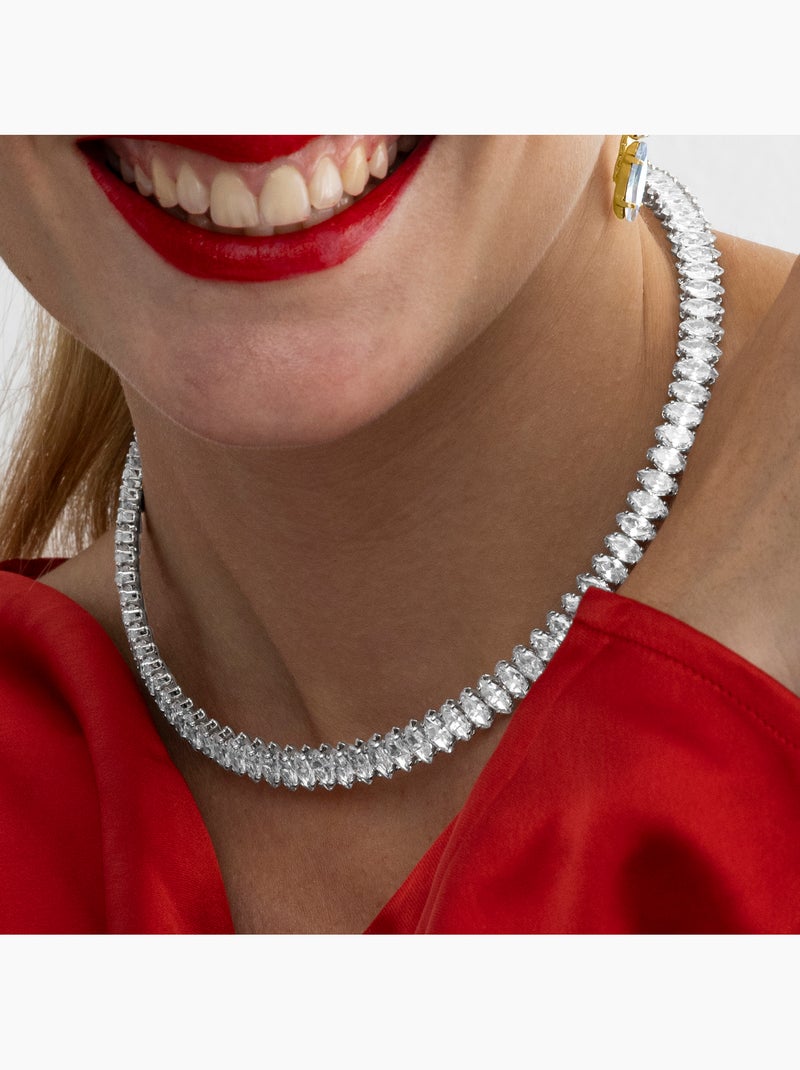 Collier Luxenter avec Zirconia brillant finition argentée - Comega Blanc - Kiabi
