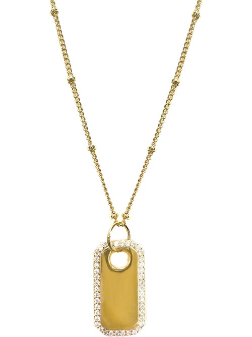 Collier Luxenter avec Zirconia brillant finition or 18k - Neyah - Kiabi Collier Luxenter avec Zirconia brillant finition or 18k - Neyah - Kiabi