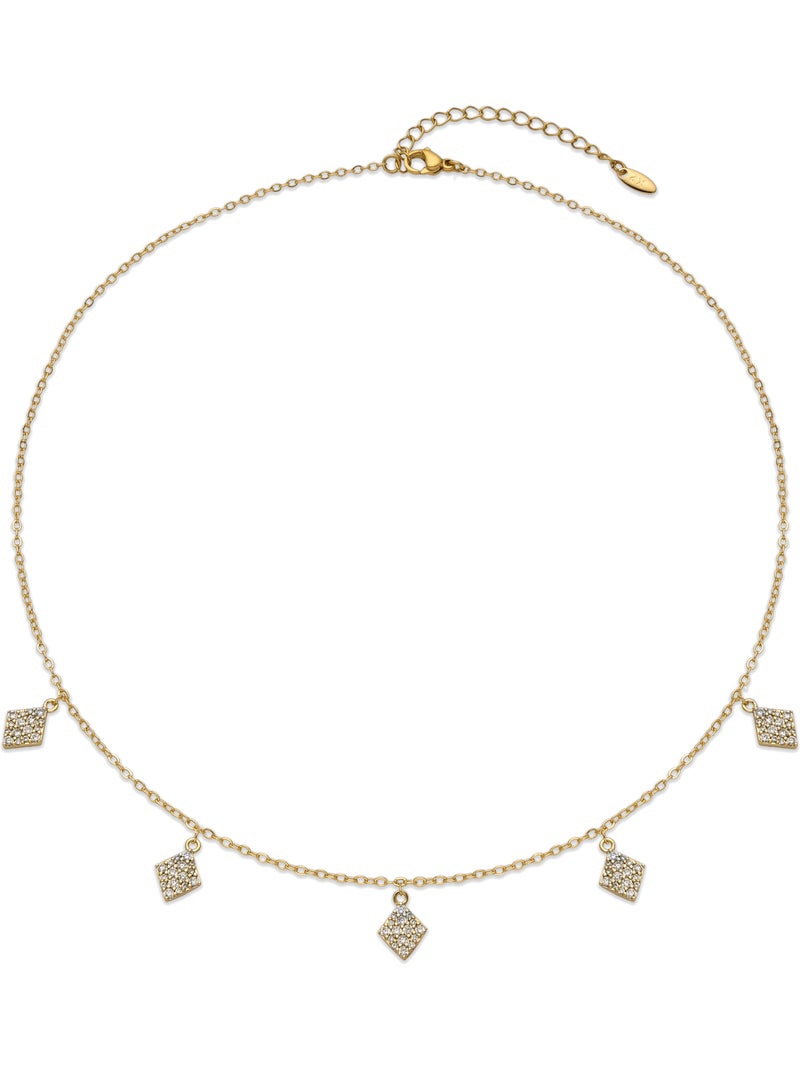 Collier Luxenter avec zirconia brillant finition or 18k - Tingi Blanc - Kiabi