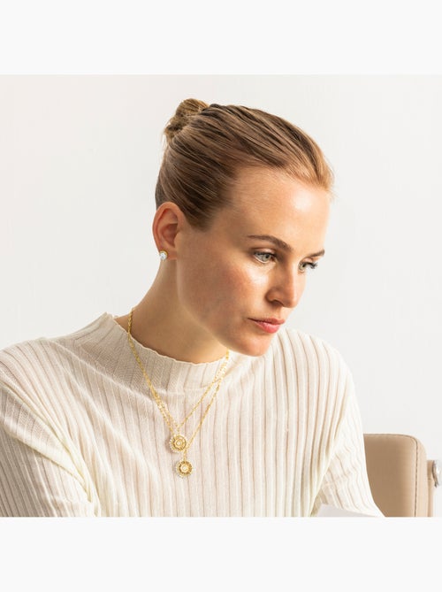 Collier Luxenter avec Zirconia brillant finition or 18k - Yakde - Kiabi Collier Luxenter avec Zirconia brillant finition or 18k - Yakde - Kiabi