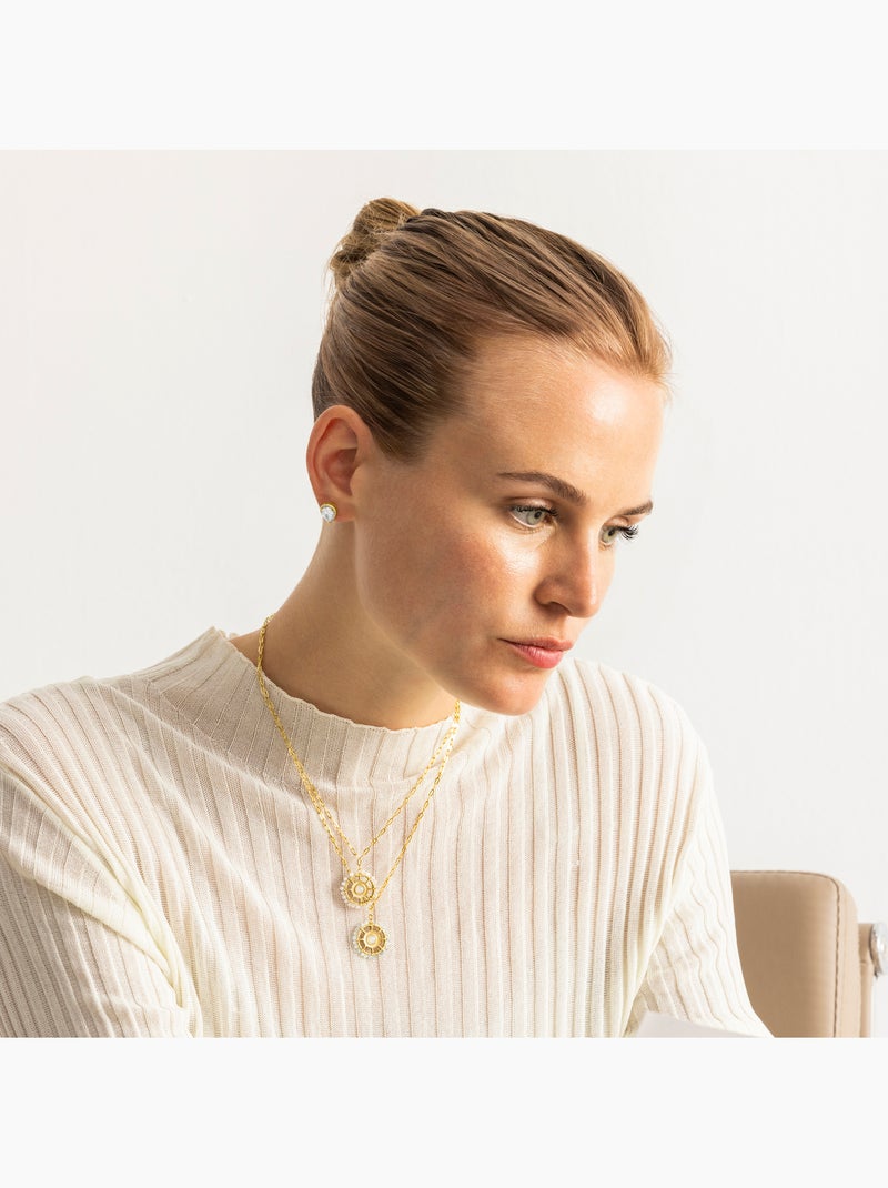 Collier Luxenter avec Zirconia brillant finition or 18k - Yakde Argent - Kiabi