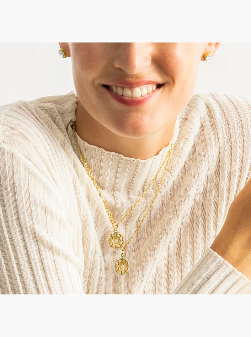 Collier Luxenter avec Zirconia brillant finition or 18k - Yakde Argent - Kiabi