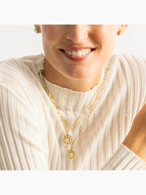 Collier Luxenter avec Zirconia brillant finition or 18k - Yakde - Kiabi
