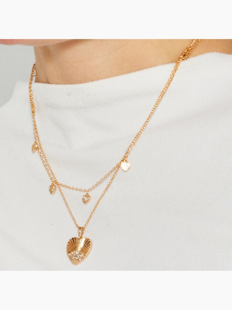 Collier Luxenter avec zircons brillants or 18k - Emmu Blanc - Kiabi