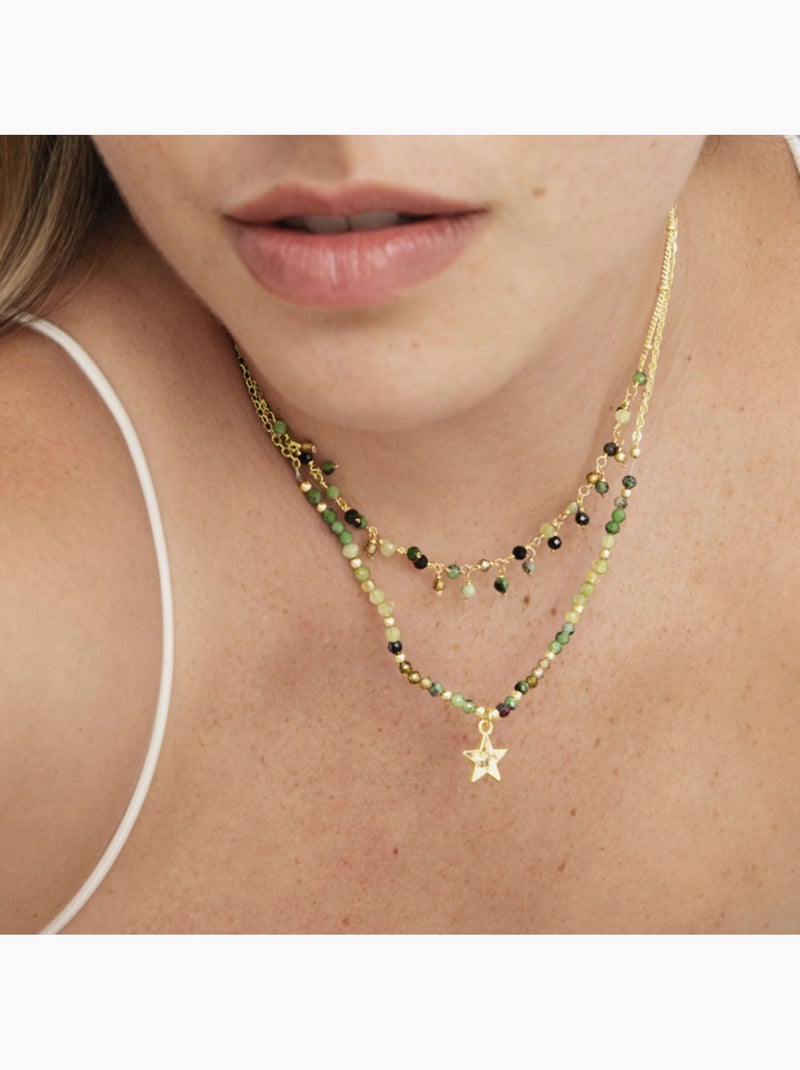Collier Luxenter Awulf et plaqué or 18k Multicolore - Kiabi