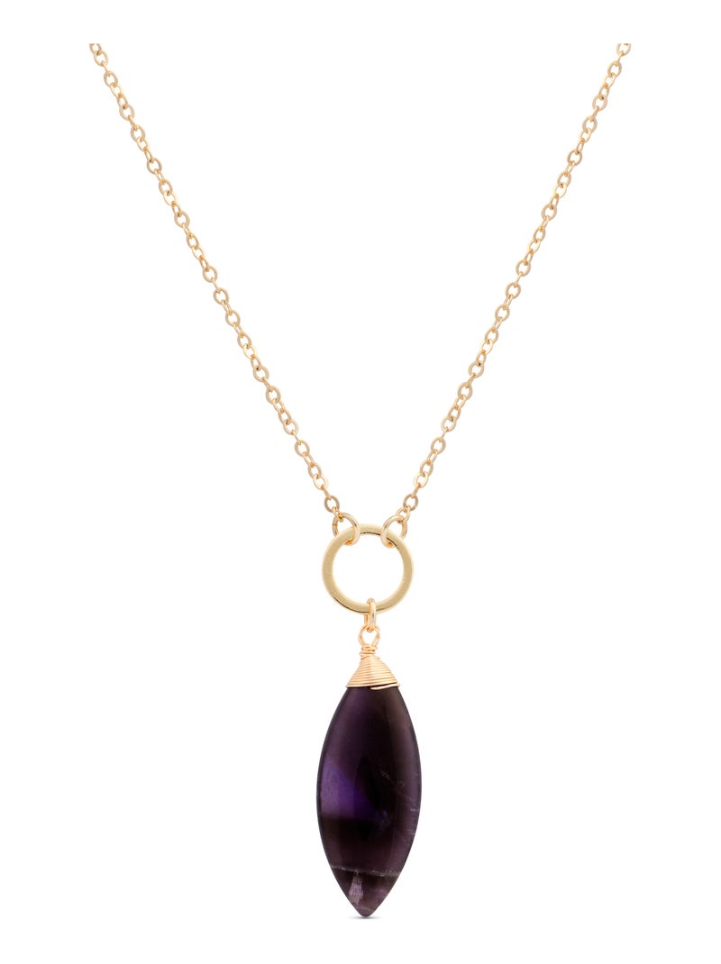 Collier Luxenter Ayom en or jaune 18 carats Violet - Kiabi
