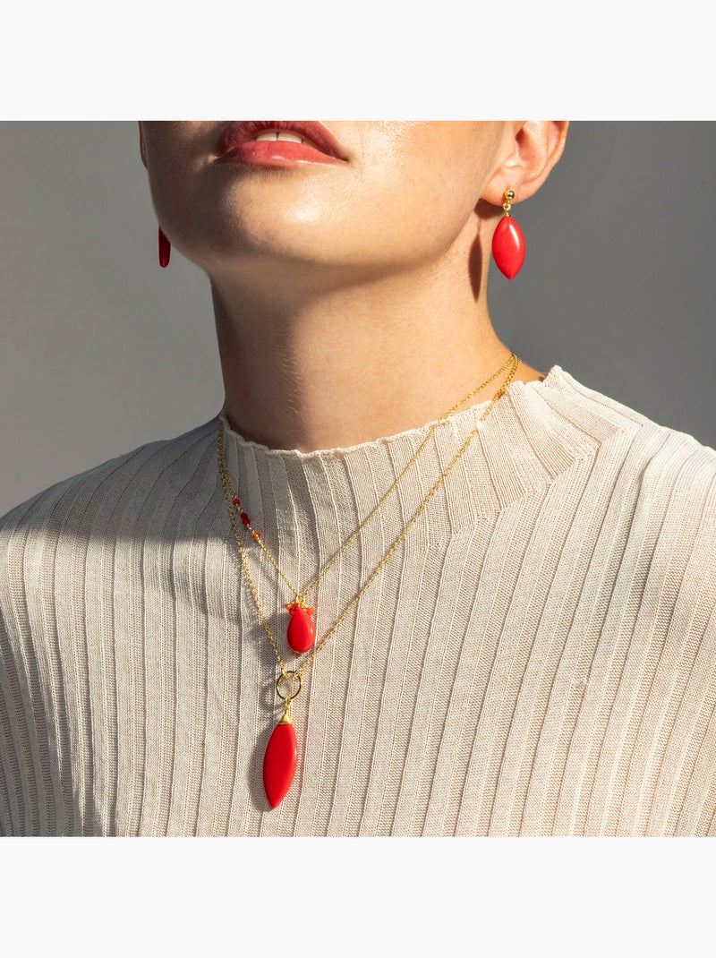 Collier Luxenter Ayom et plaqué or 18k Rouge - Kiabi