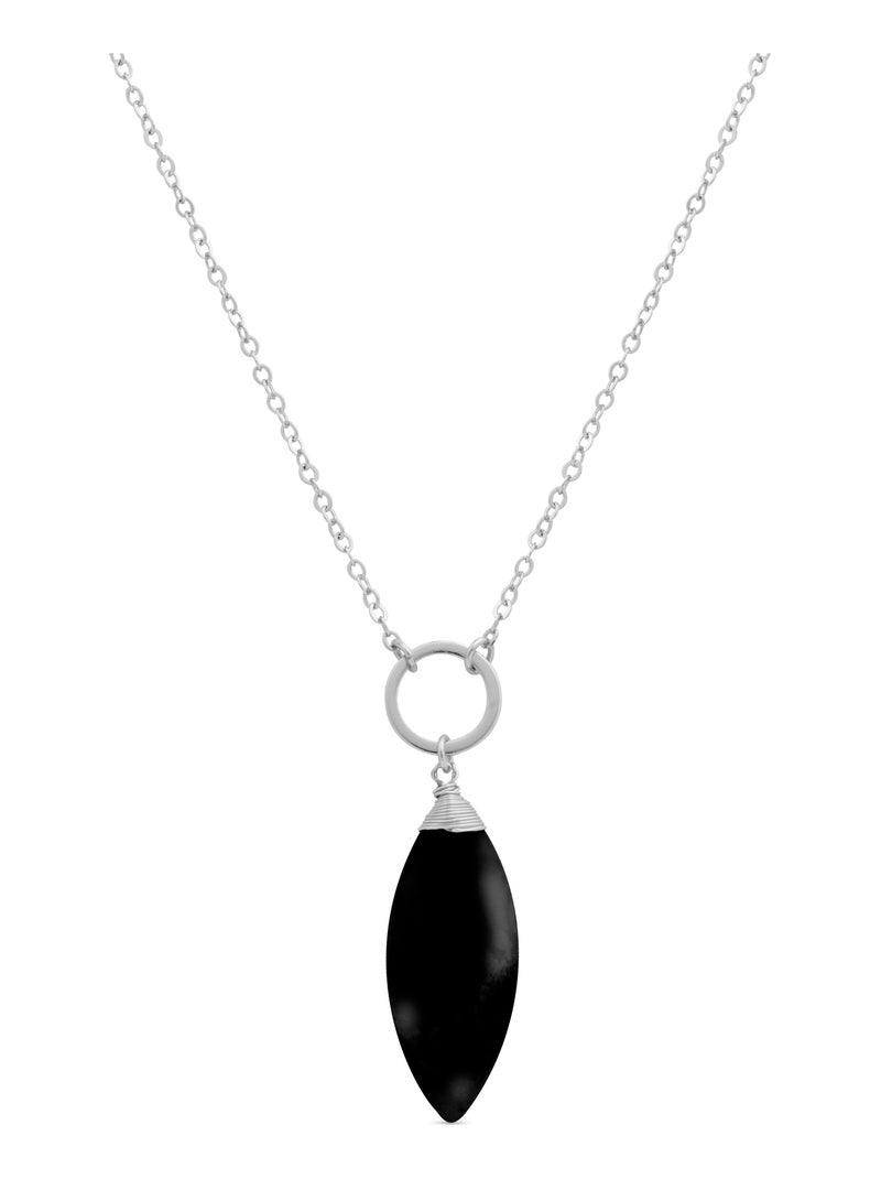 Collier Luxenter Ayom finition rhodiée Noir - Kiabi