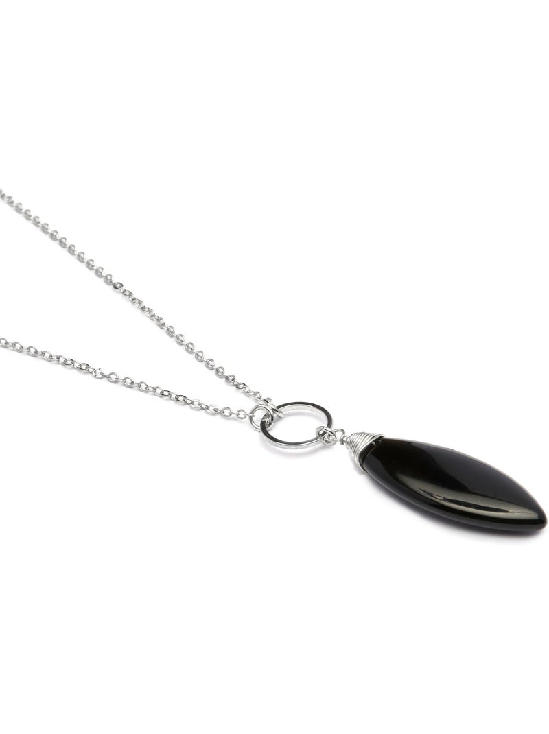 Collier Luxenter Ayom finition rhodium Noir - Kiabi