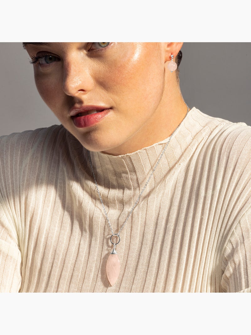 Collier Luxenter Ayom finition rhodium Rose - Kiabi