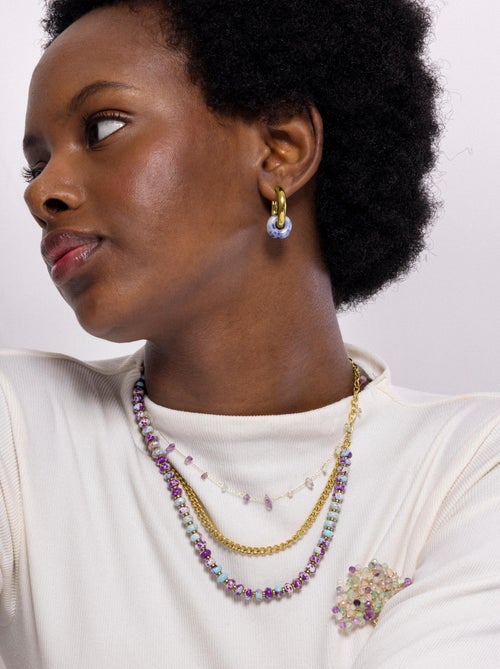 Collier Luxenter Bidain et plaqué or 18k - Kiabi