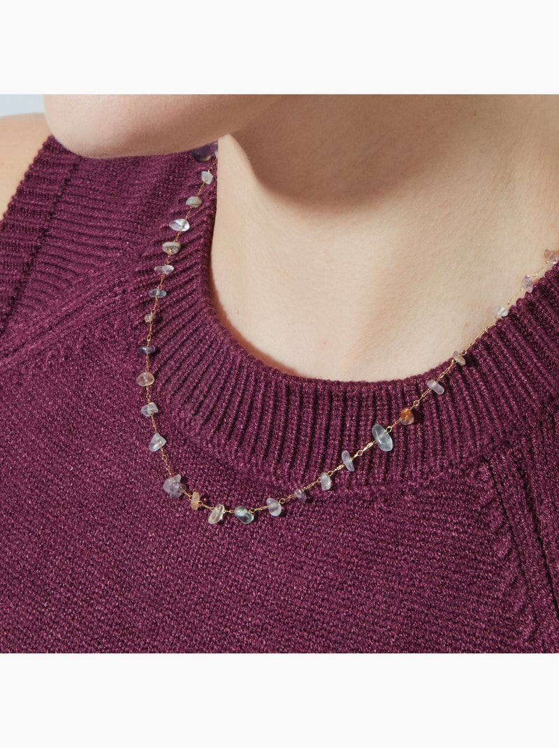 Collier Luxenter Bidain et plaqué or 18k Multicolore - Kiabi