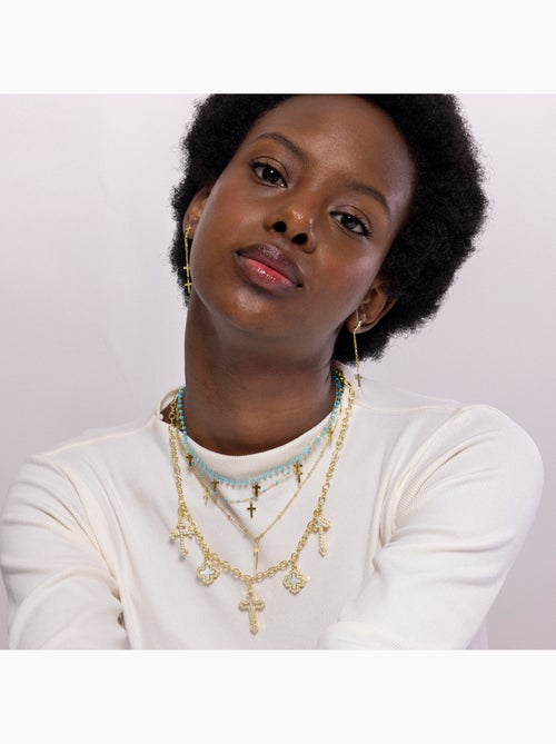 Collier Luxenter Brilliant Zirconia et plaqué or 18k - Lysay - Kiabi
