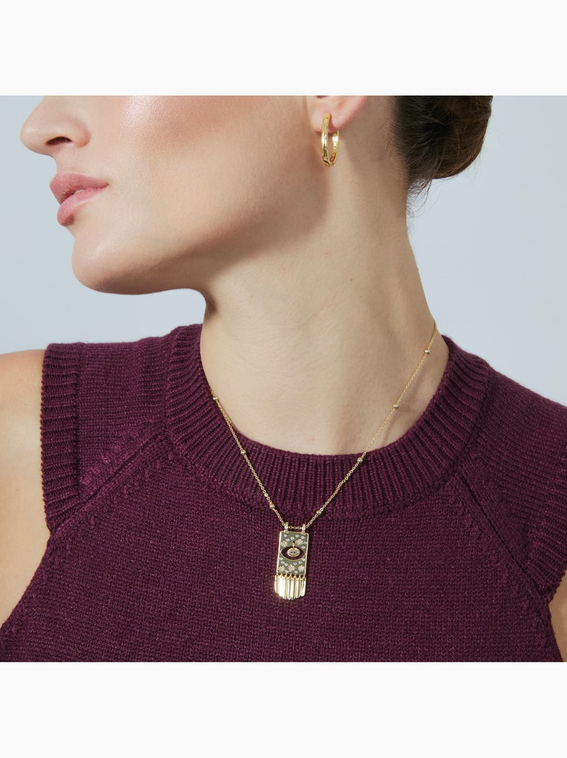 Collier Luxenter Brilliant Zirconia et plaqué or 18k - Sufariz Argent - Kiabi