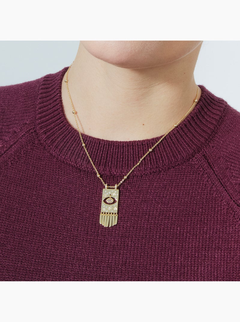 Collier Luxenter Brilliant Zirconia et plaqué or 18k - Sufariz Blanc - Kiabi