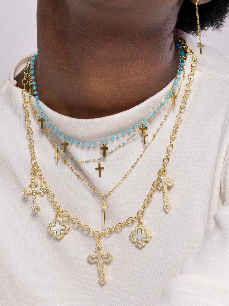 Collier Luxenter Brilliant Zirconia plaqué or jaune 18 carats - Lysay Blanc - Kiabi