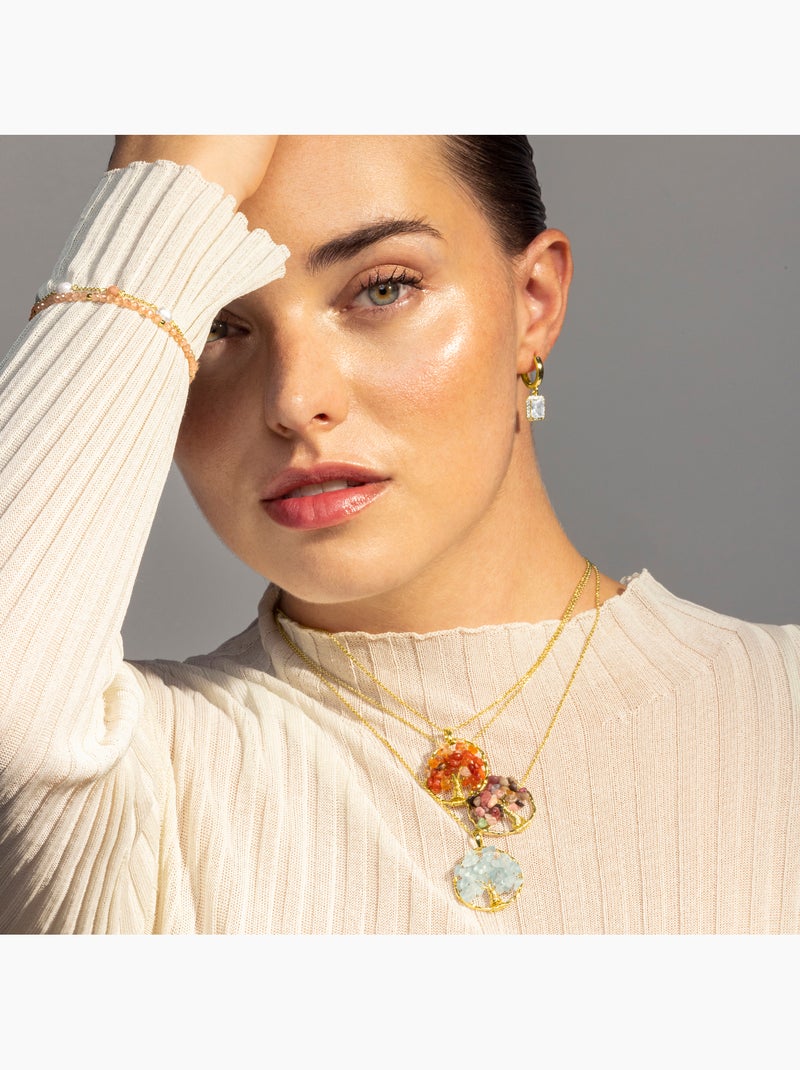 Collier Luxenter Budleia et plaqué or 18k Multicolore - Kiabi